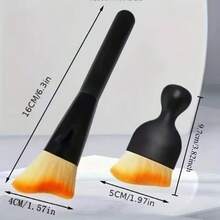 pdva 2pcs Multifunctional Soft Bristle Cleaning Brush Set, Long Handle And Short Handle Dusting Brushes, Curved Brush Head Crevice Dusting Brush, Gentle Non-Scratch Cleaning Tool For Keyboard, Car Interior, Dashboard, Sofa Crevices, Portable Dusting Brush For Home And Car - Multicolor - View 6