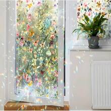 Un autocollant de fenêtre à motif floral, un rouleau de film double face, haute transparence, adsorption électrostatique, adapté à la décoration intérieure et à la décoration de verre. - Multicolore - Voir 1