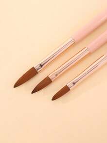 3pcs Acrylic Nail Brush Set, Sizes 8/10/14, Professional Nail Brushes For Acrylic Powder, Nail Extensions And 3D Nail Carving, Suitable For DIY Home Manicure And Salon Nail Tools - Multicolor - View 3