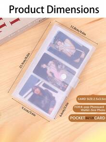 Álbum de fotos portátil de 84/120 páginas con acabado esmerilado transparente - Almacenamiento de gran capacidad, álbum de almacenamiento multifuncional, libro de almacenamiento de tres paneles, adecuado para tarjetas de fans/postales, coleccionistas de recuerdos de viaje y elección esencial para diosas - A - Ver 2