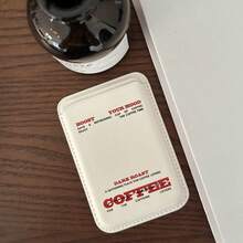 1 Set Retro Coffee Text MagSafe Card Pocket, Slim Detachable Magnetic Phone Wallet For IPhone - Multicolor - View 6