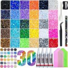 Conjunto de Strass de Resina Jelly Multicolorida de 3mm, Inclui Pinça de Precisão e Cola B700, Adequado para Artesanato DIY, Decoração de Tecido, Decoração de Copos, Aplicações em Roupas, Acessórios de Costura, Itens Feitos à Mão, Pintura de Diamante, Arte, Conjunto Colorido, Decoração de Livros, Decoração de Parede da Sala de Estar - Conjuntos - Visão 11