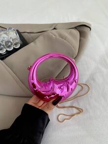 New Acrylic Mini Bag, Fashion Evening Bag With Chain Strap, Shoulder And Crossbody Bag - Pink - View 11