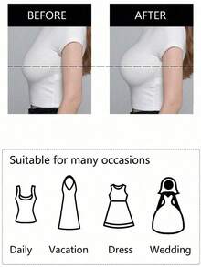 One Reusable, Invisible, Self-Adhesive, Strapless Push-Up Bra With A Lifting Front Closure, Suitable For Weddings And Everyday Wear. - Multicolor - View 10