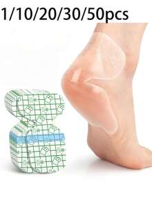 100/50/30/20/10/1pc Invisible Moisture-Proof Heel Pads, Breathable Comfortable Moisturizing, Repair Dry Cracked Heels, Care For Sensitive Foot Skin - Multicolor - View 2