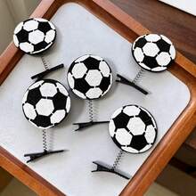 4/2pcs Football Shaped Fashion Hair Clips, Suitable For Football Fans Support, World Cup, Football Matches, Stadium Dress-Up, Sports Events, Photo Props, Sports Parties, Holiday Dress-Up - Football Hair Accessories - View 5
