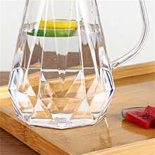 1 pieza Jarra de agua de plástico para restaurante; Gran capacidad con asa; Jarra de agua fría de acrílico transparente; Dispensador de jugo - Multicolor - Ver 3