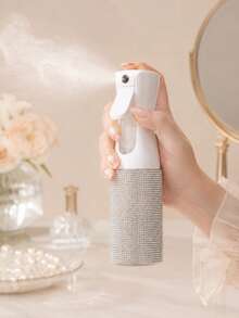 200ml Rhinestone Fine Mist Spray Bottle, Bling Refillable Cosmetic Spray Bottle For Hair, Skincare, Toner & Makeup Water, Portable Beauty Spray Bottle For Travel, Perfume Bottle, Travel Bottles - Multicolor - View 2