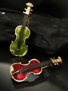 1pc Enamel Violin Brooches For Women Unisex Classic Music Guitar Pins Banquet Party Backpack Gifts Jewelry Accessories - Violin Brooch - View 3