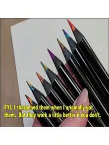 15pcs Rainbow Colored Pencils, Colored Pencils, Colored Combination Wooden Black Pencils For Sketching And Painting, Suitable For Birthday, Party, Halloween, Christmas Gifts, Essential For Painting Lovers, Back To School Supplies - Sets - View 7