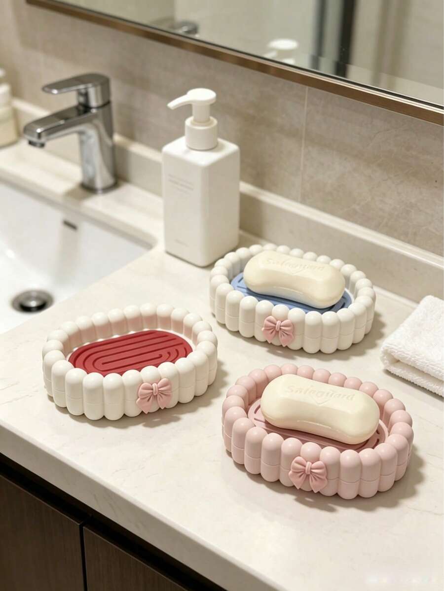 1pc Exquisite Butterfly Shaped Bubble Soap Dish, Suitable For Home Laundry Area And Bathroom, Includes Soap Liquid Storage Tray And Drainage Tray, Suitable For Travel, Mother's Birthday Gift