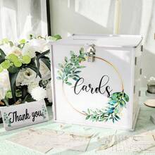 Transparente Acryl-Kartenbox mit Schloss und Logo, Hochzeitsgeld- und Geschenkkartenhalter-Box für Hochzeitsfeier, Aufbewahrungsbox, Geschenkbox - 1PC - Übersicht 17