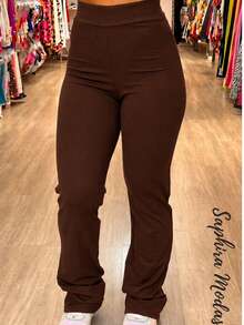 Basic Flare Ballerina Leggings Without Pockets - Óxido marrón - Ver 8