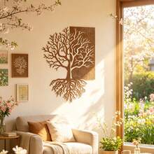 [Artesanía Rústica][Acción de Gracias][Navidad]1 pieza Arte de Pared Metálico de Árbol Rústico, Decoración de Pared Árbol de la Vida, Regalo de Boda, Regalo para el Hogar, Colgante de Pared Vintage, Decoración de Jardín Metálica, Regalo de Árbol Rústico para Acción de Gracias y Navidad - C - Ver 2