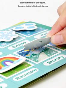 Quiet Book For Babies, Reusable Tear-And-Stick Sticker Book, Early Education Magic Sticker Book, Kindergarten Enlightenment Educational Toy, Cartoon Quiet Sticker Book, Children's Educational Toy, Handmade Material Kit, Reusable Busy Book - Multicolor - View 6