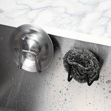 Stainless Steel Sponge Holder, Kitchen Storage Rack, Wall-Mounted Draining Rack, Sponge Storage Hook, Multi-Functional Hook, Durable And Space-Saving Design - Multicolor - View 8
