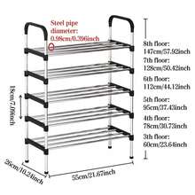 1 pieza Estantería para zapatos multicapa, estantería independiente de tubo de hierro simple, fácil montaje, adecuada para casas de alquiler, entradas, pasillos, dormitorios, baños, oficinas y salas de estar, utilizada para organizar zapatos - Negro - Ver 3