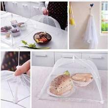 1pc White Foldable Mesh Food Cover, Multi-Functional Kitchen Dining Table Anti-Mosquito Food Cover, Home Pop-Up Dust-Proof Food Cover, Suitable For Outdoor Gatherings, Picnics And Barbecues, Can Protect Food From Insects And Debris, Prevent Flies And Mosquitoes From Approaching Food, Suitable For Kitchen, Dining Table And Outdoor Picnics - Multicolor - View 3