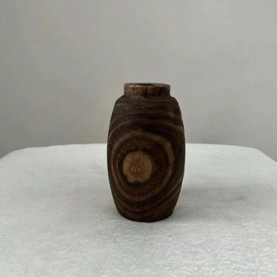 Color Authentic Paulownia Wood Decorative Vase Air-Dried Floral Arrangement Container |Rustic Farmhouse & Simple Style, Gift For Housewarming, Summer Home Decor, New Year, Christmas Gift, Mother's Day Gift, Rama Table Decor, High-End Hotel Supplies - 1PC - View 1