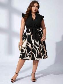 Women Midi Dresses - Blue and White - View 5