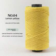 [1 buah] Benang Berongga Tebal Sedang 2mm, Benang Campuran Linen untuk Rajutan Tangan DIY Topi dan Tas - Model baru - View 12