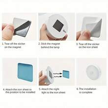 1/3/6PCS 8LED Wireless Sensor Night Light, USB Charging Intelligent Sensing Wall Light, With On/Off Function, Very Suitable For Lighting In Kitchens, Bedrooms, Living Rooms, Stairs, Corridors, Bathrooms, Dormitories And Other Places - Multicolor - View 10