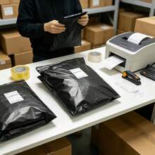 20pcs Black Shipping Bags | Self-Sealing Design, Thickened PE Material, Reinforced Edges - Extra Large Size Suitable For Large Packages, Clothing, Commercial Logistics, Tear-Resistant And Anti-Damage - View 9