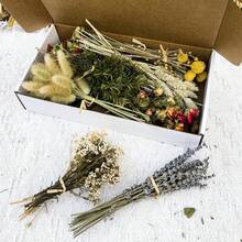 Artificial Flower DIY Kit, 10~12 Inches, Hand-Picked, Includes Faux Lavender/Eucalyptus/Wheat Flowers, Suitable For Home Office Wedding Decoration, Low Maintenance Bohemian Rustic Style Home Decor, Wedding Centerpiece Arrangement. - Mix-04 - View 6