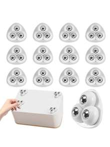 20pcs/12pcs/4pcs Self-Adhesive Wheels With Stainless Steel Ball Bearings - 360 Degree Rotating Kitchen Utensil Casters, Black And White, Suitable For Home Decor, DIY Projects, Easy Installation, Compact Design, Sturdy Structure, Universal Casters, Furniture Makers, Home Cooks - A - View 1