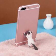Cute Cat Shaped Phone Suction Cup Holder, Creative Mini Decoration, Universal Phone Stand Suitable For Children To Adults, Portable Desk Stand, Suitable As Home Office Gift - A - View 12