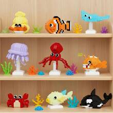 Micro Particle Ocean Building Blocks Series, Children's Assembly Blocks, Stress Relief Blocks, Abstract Blocks, Building Block Decor, Suitable For Desk Decor, Birthday Gift, Back To School Season Gift Decor, - Multicolor - View 1