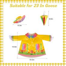 Spring Porch Goose Clothing - Raincoat Porch Goose Clothing With Umbrella And Hat For 23ft Cement Goose Statues, Garden Lawn Goose Decor And Yard Statues Dress Up Clothing - Raincoat, Umbrella, Hat - View 2