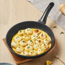 1pc 22/24/26/28cm Frying Pan, Reinforced Non-Stick Coating, Non-Stick Frying Pan, Stir-Fry Pan And Wok, Grill, Chef's Pot, Non-Stick Aluminum Frying Pan, Suitable For Gas And Induction Stoves, Cookware, Kitchen Utensils, Kitchen Supplies, Kitchenware, Scratch-Resistant, Easy To Clean, Perfect For Steak And Vegetables, Tableware, Egg Frying Pan, Chef's Pot, Vegetable Pot - Black - View 7