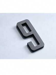1pc 3D High-Visibility Acrylic Number & Letter Door Sign, Business Style Classic Black Square Geometric Beveled Edge High Contrast Waterproof Sun-Proof Wear-Resistant Multi-Functional Signage Suitable For Office, Conference Room, Office Building Room Number - House Number - View 25