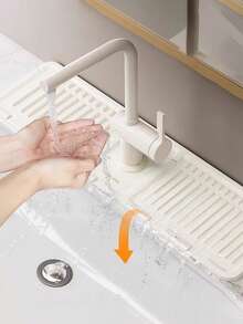 1個/水槽滴水墊 水龍頭矽膠滴水墊 廚房水槽防濺傾斜滴水墊 - A - 查看 2