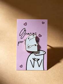 QIHOO 1/6pcs Cartoon Flork Expression Enamel Pins - 6 Styles Creative Meme Brooches, Perfect Gift For Best Friends, Graduation, Birthday, Party Favors - Multicolor - View 5
