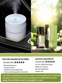 [Car Accessories]1 Pc 250ml Car Humidifier,Available In Black,White,And Pink.Equipped With A Romantic Colorful Ambient Night Light,2 Working Modes,Timer-Based Automatic On/Off Function,And Essential Oil Compatibility.Suitable For Car,Office,And Homes - Multicolor - View 19