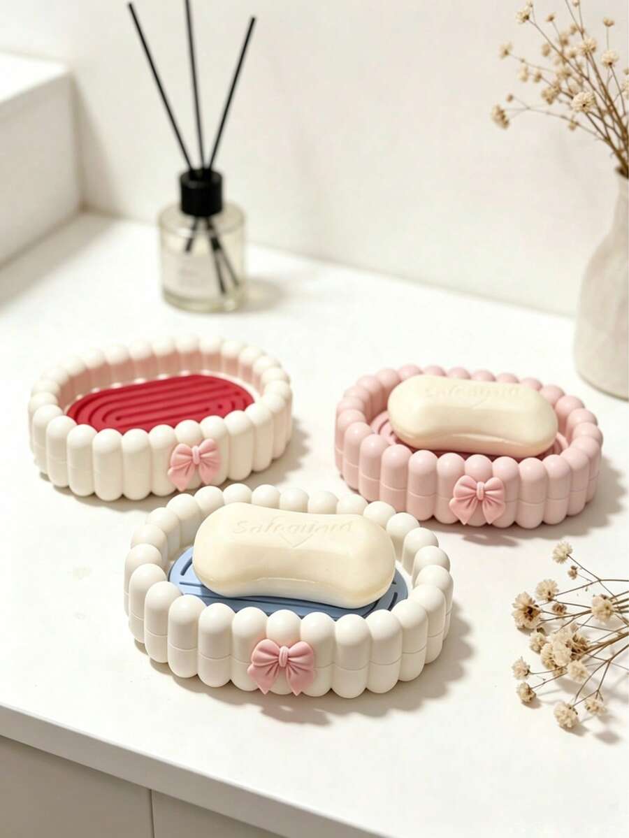1pc Exquisite Butterfly Shaped Bubble Soap Dish, Suitable For Home Laundry Area And Bathroom, Includes Soap Liquid Storage Tray And Drainage Tray, Suitable For Travel, Mother's Birthday Gift