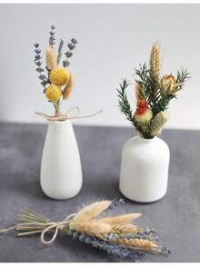 人造花 DIY 套裝 10~12 英吋，精選仿真薰衣草/尤加利/小麥，適合居家辦公室婚禮裝飾，低維護波希米亞鄉村風家居裝飾，婚禮中心花藝擺飾 - Mix-05 - 查看 3