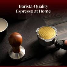 Espresso Puck Screen 53, 4 mm u2013 316 de acero inoxidable portafiltrador u2013 visualizacin microperforada para extraccin uniforme u2013 Oro - inicial - Ver 8