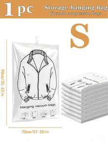 1pc/3pcs/4pcs/5pcs Hanging Vacuum Storage Bags, Clothes Storage Hanging Bags, Hanging Clothes Compression Bags With Unique Hook Design, Clothes Can Be Directly Hung Into The Bag, No Folding Required, Completely Avoids Creases Caused By Traditional Compression Bag Folding Storage, Especially Suitable For Suits/Coats/Silk Dresses And Other Wrinkle-Prone Clothes, Large Capacity, One Bag Can Handle All Family Clothes During Season Change, Suitable For Moving, Organizing Wardrobes, Home Storage For Students, Can Compress And Hang Off-Season Thick Clothes Without Taking Up Wardrobe Space - Multicolor - View 16