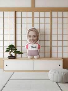 1個客製化照片抱枕，I LOVE YOU設計，發送您的照片進行客製化，適用於生日派對、父親節、母親節、萬聖節、聖誕節、平安夜、情人節、生日、個性化紀念日、陣亡將士紀念日、感恩節、復活節、愚人節、嘉年華、學校開放日、國慶日 - 上傳照片客製B - 查看 5