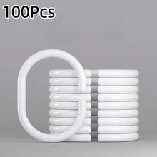 50/80/100Pcs Plastic C-Shaped Hooks Home Decor Curtain Hooks Bathroom Curtain Hooks Shower Curtain Accessories - Multicolor - View 18