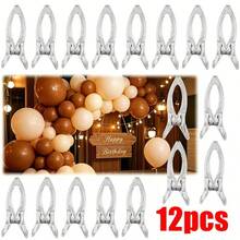 12 pièces Pinces à ressort en plastique transparent haute résistance - Pinces de fixation multifonctionnelles à forte capacité de charge, convenant pour l'installation d'arches de ballons, la décoration de fond de fête d'anniversaire, l'artisanat, le serrage de menuiserie et le fond de photographie. Conception durable et antidérapante - A - Voir 8