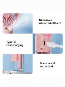 800mAh Mini Handheld Mist Fan, Portable USB Rechargeable Cooling Fan, Summer Mini Water Mist Fan, Personal Air Cooler, Travel Fan, Outdoor Sports Fan, Office Home Dorm Desktop Fan, Compact Pocket Fan, Vacation Essential, Creative Gift For Women And Men - Multicolor - View 10