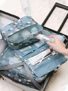 1pc Waterproof Travel Makeup Bag, Hanging Toiletry Bag, Large Capacity Cosmetic Storage Bag, Multi-Layer Makeup Organizer, Portable Handbag, Perfume Storage Box, Suitable For Cosmetics, Skincare, Razors, Personal Care Products, Multi-Color, Spacious And Practical Travel Essential Bag, Suitable For Men And Women, Holiday Gift - Multicolor - View 8