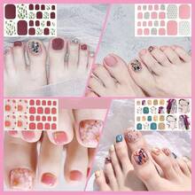 - Juego de 20 hojas de pegatinas de uas de punta rosa para mujer, tiras de esmalte de uas para dedos de los pies con lima de uas, tiras de gel para uas adhesivas para mujer - Kit 3 - Ver 9