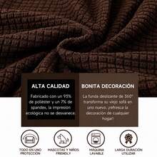 3-Piece Stretch Elastic Sofa Cover Set, Complete Living Room Set - Chocolate Brown - View 5