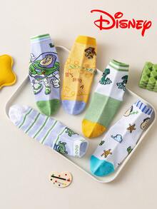 Disney 10/5/1雙正版迪士尼襪子圖案嬰兒網眼鏤空中筒襪，適合夏季穿著。可愛卡通設計，時尚又可愛的迪士尼嬰兒夏季襪。透氣吸汗，休閒多功能，時尚卡通圖案襪，適合嬰兒、禮物和日常使用。 - 彩色 - 查看 4