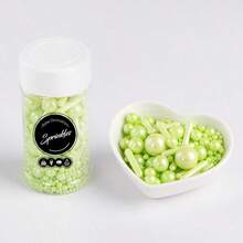 75g/2.65oz Perlas redondas para decoración de pasteles + Forma de palito, se utiliza para chispas de decoración de pasteles, decoración de pasteles DIY, adecuado para pasteles, caramelos, cupcakes, macarons, helados y varias decoraciones, también adecuado para bodas, Día de San Valentín, Día de la Madre, Halloween, Navidad y otras ocasiones, solo para decoración, no comestible - Multicolor - Ver 9